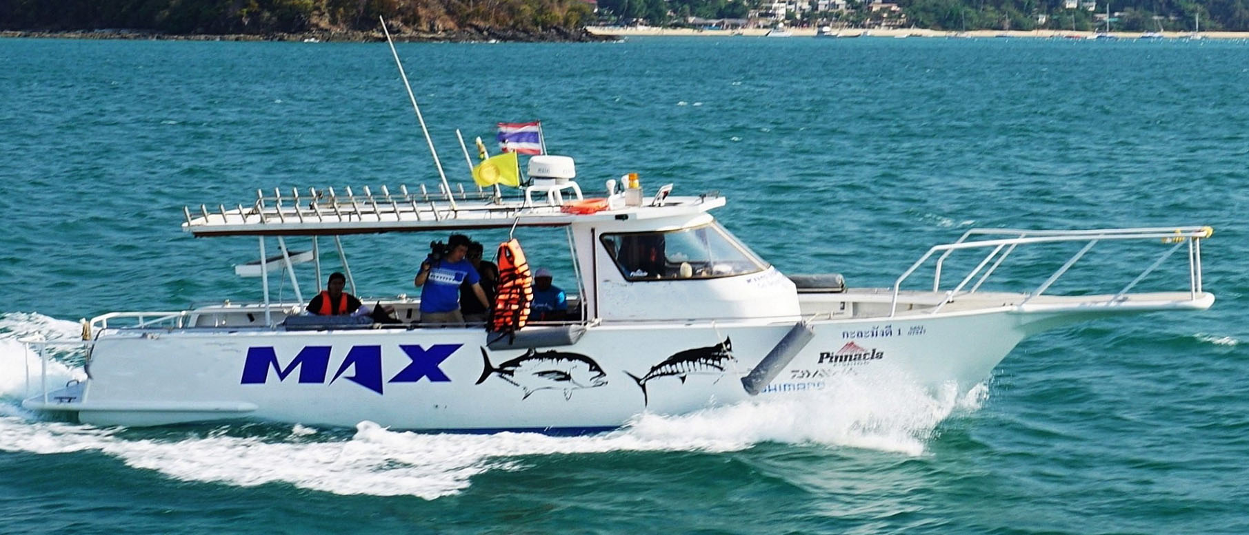 Picture of THE MAX speedboat speeding on the way for fishing in Phuket